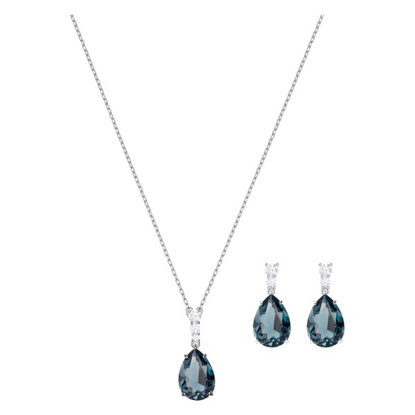 Swarovski Vintage ezüst színű ékszer szett kék swarovski kristállyal 5421820