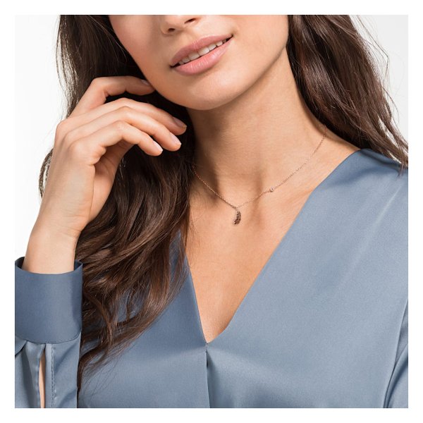 Swarovski Rozé ékszer szett fekete swarovski tollal 5506761