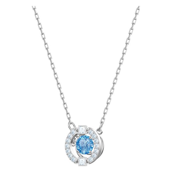Swarovski Sparkling Dance ezüst színű ékszer szett mozgó kék swarovski kristállyal 5480485