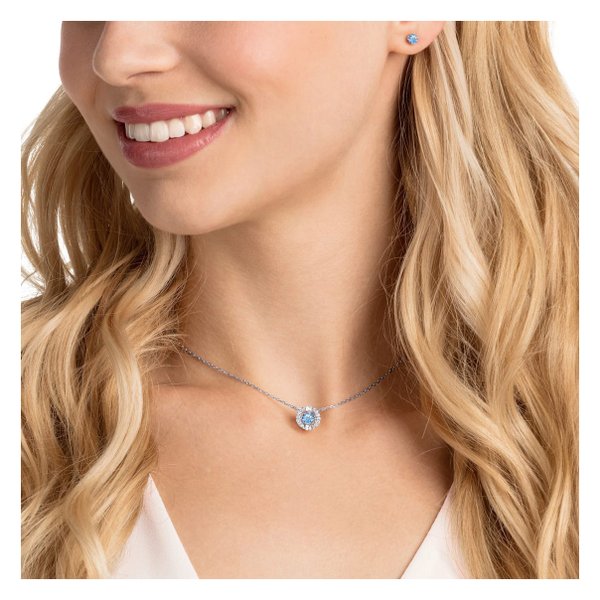 Swarovski Sparkling Dance ezüst színű ékszer szett mozgó kék swarovski kristállyal 5480485