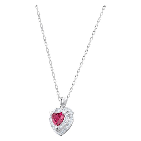 Swarovski Ezüst színű ékszer szett pink swarovski szívvel 5470602