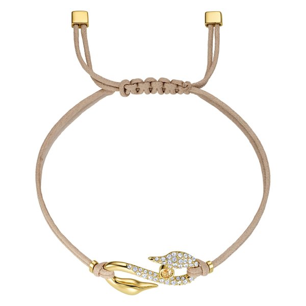 Swarovski Power barna textil karkötő swarovski hattyúval 5508527