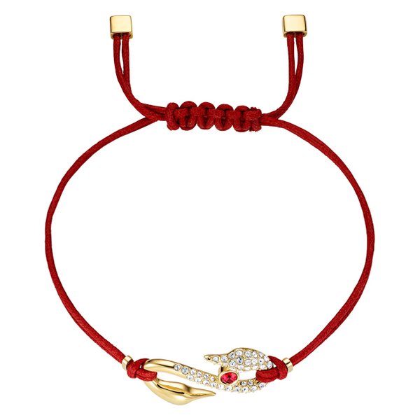 Swarovski Power piros textil karkötő swarovski hattyúval 5508530