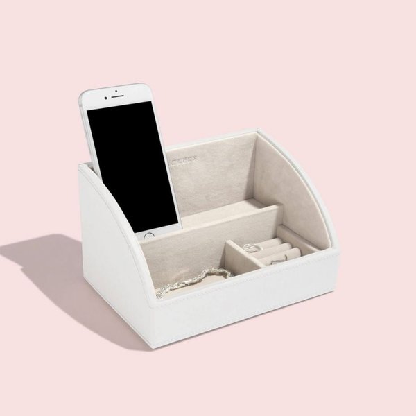Stackers Fehér nagy fedeles telefon állvány 73345