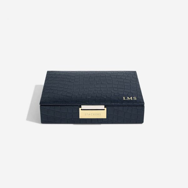 Stackers Sötétkék croc mini fedeles ékszerdoboz 74163