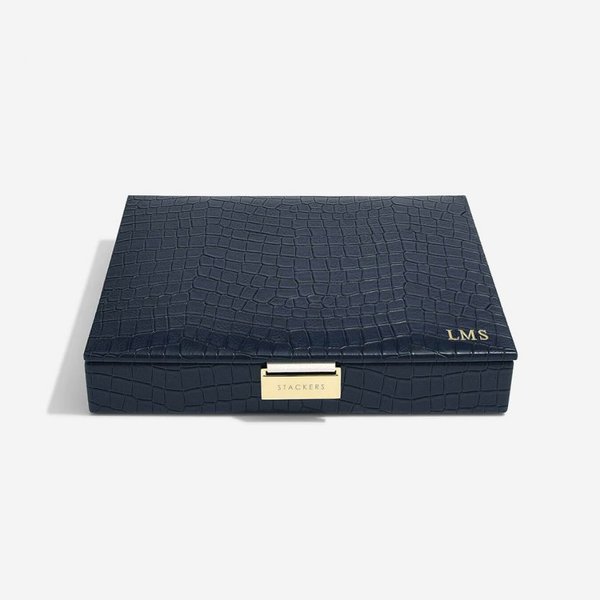 Stackers Sötétkék croc classic fedeles ékszerdoboz 74156
