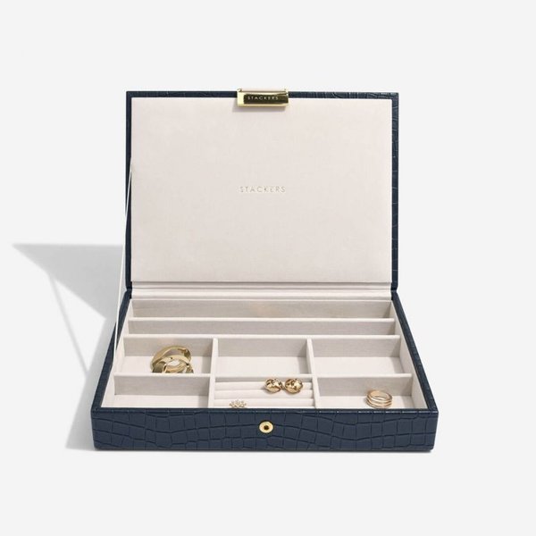 Stackers Sötétkék croc classic fedeles ékszerdoboz 74156