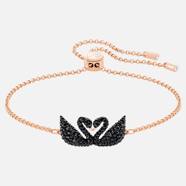 Swarovski Ikonikus fekete rozé hattyús karkötő 5344132