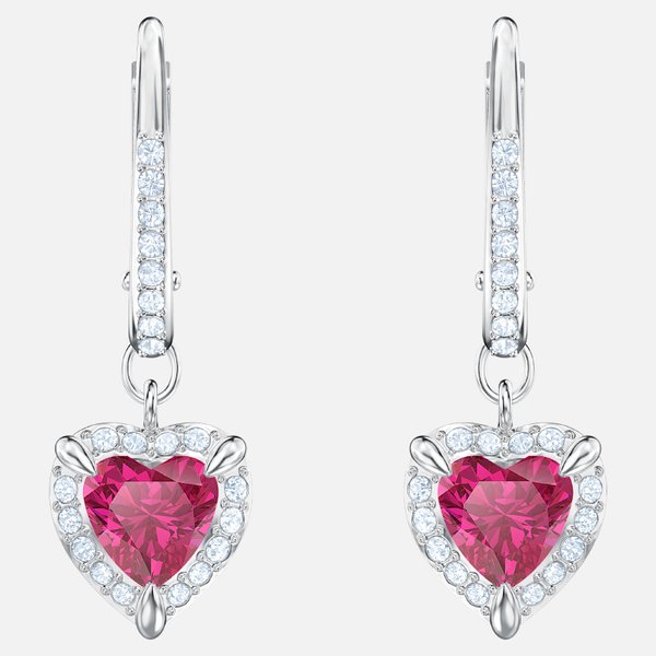 Swarovski Függő fülbevaló piros szívvel 5456979