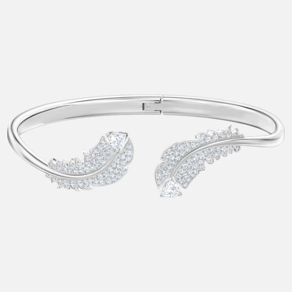Swarovski Ezüst színű karperec tollakkal 