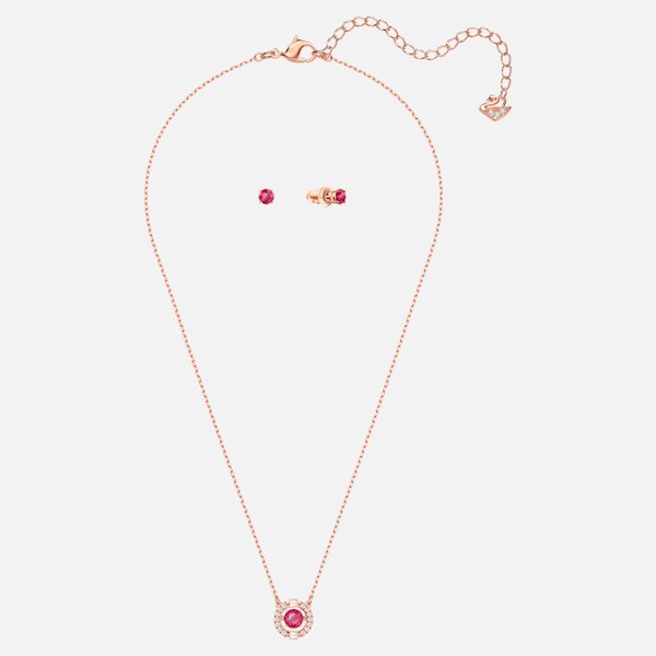 Swarovski Rozé ékszer szett piros kristállyal 5480494