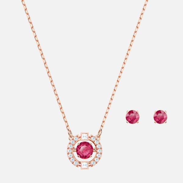 Swarovski Rozé ékszer szett piros kristállyal 5480494