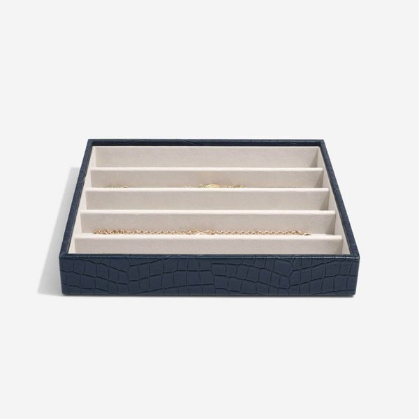 Stackers Sötétkék croc classic 5 fakkos ékszertálca 74159