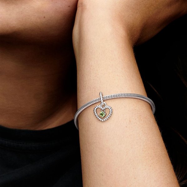 Pandora ékszer Tavaszzöld gyöngyös szív függő charm 798854C10