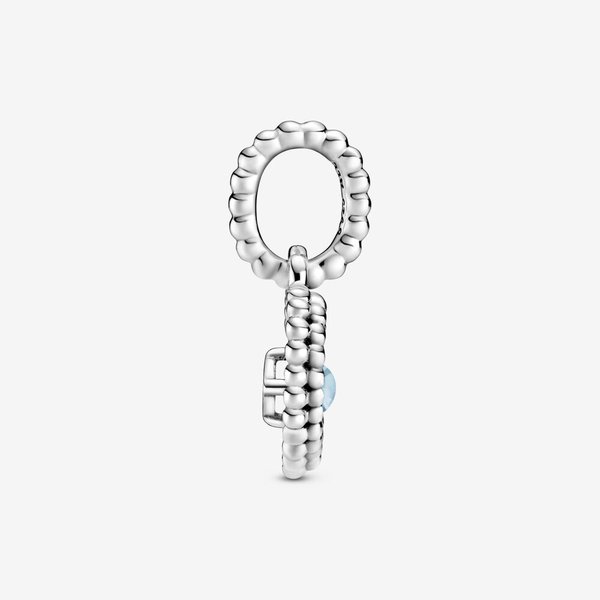 Pandora ékszer Égkék gyöngyös szív függő charm 798854C07