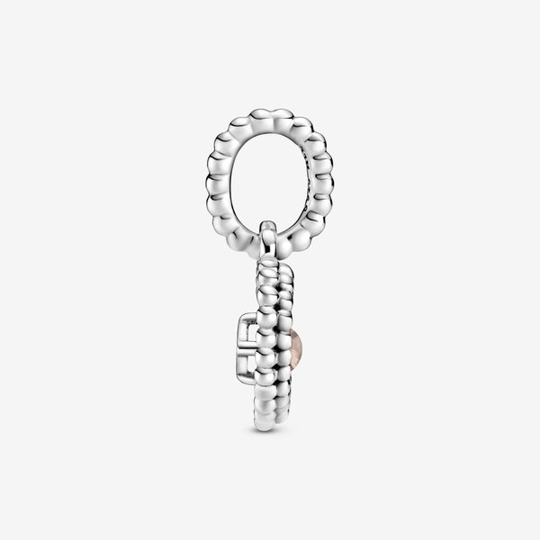 Pandora ékszer Füstös rózsaszín gyöngyös szív függő charm 798854C06