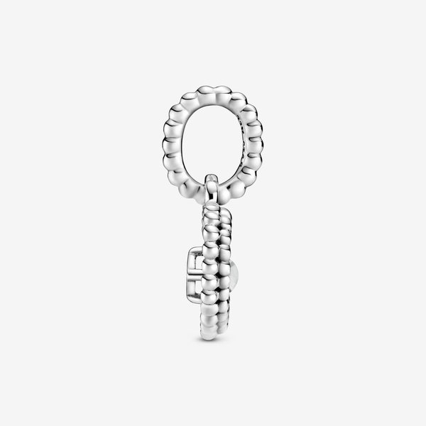 Pandora ékszer Tejfehér gyöngyös szív függő ezüst charm 798854C04