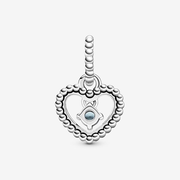 Pandora ékszer Vízkék gyöngyös szív függő charm 798854C01