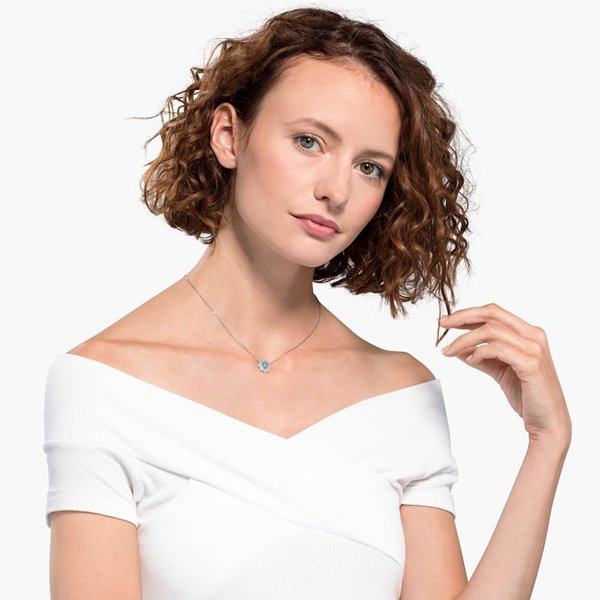 Swarovski Napfény medál láncon kék és fehér kristályokkal 5536742
