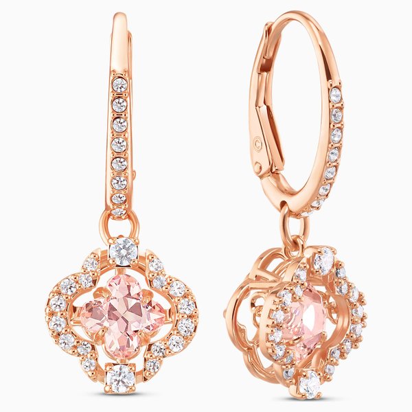 Swarovski  Pezsgő tánc rozé fülbevaló fehér és rózsaszín kristályokkal 5516477