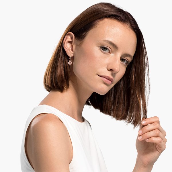 Swarovski  Pezsgő tánc rozé fülbevaló fehér és rózsaszín kristályokkal 5516477