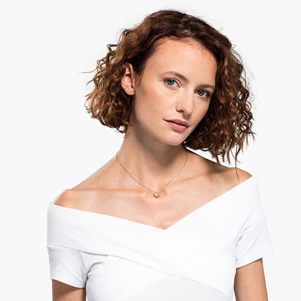 Swarovski Pezsgő tánc rozé nyaklánc fehér és rózsaszín kristályokkal 5514488