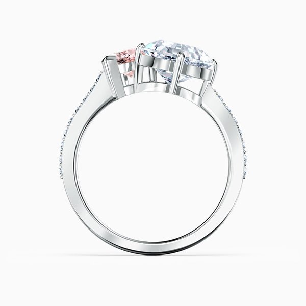 Swarovski Ezüst színű gyűrű fehér és rózsaszín kristállyal 