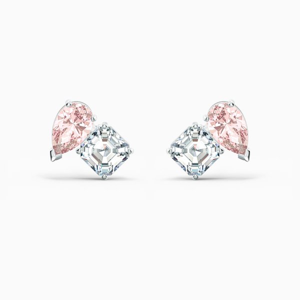 Swarovski Ezüst színű fülbevaló fehér és rózsaszín kristállyal 5517118