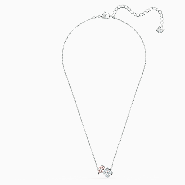 Swarovski Ezüst színű nyaklánc fehér és rózsaszín kristállyal 5517115