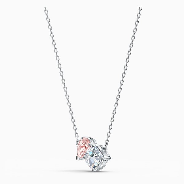 Swarovski Ezüst színű nyaklánc fehér és rózsaszín kristállyal 5517115