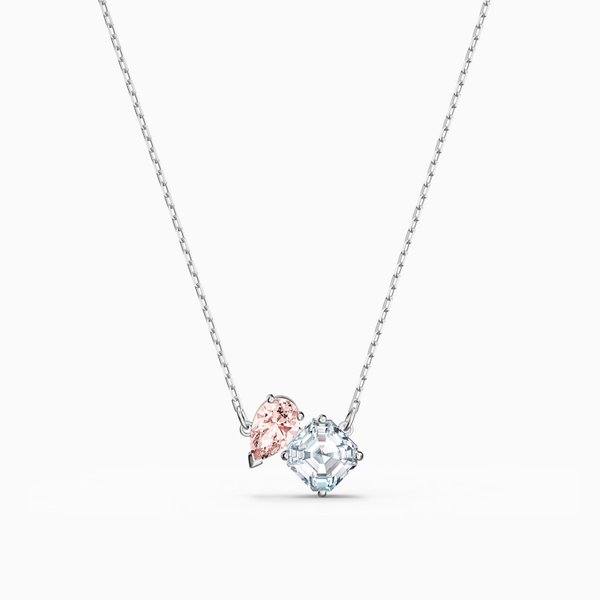 Swarovski Ezüst színű nyaklánc fehér és rózsaszín kristállyal 5517115