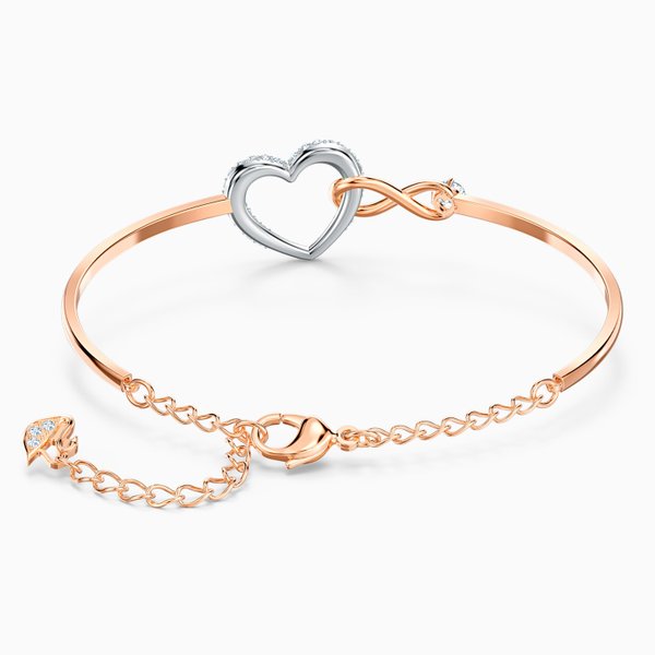 Swarovski Szív és végtelen rozé karperec kristályokkal 5518869