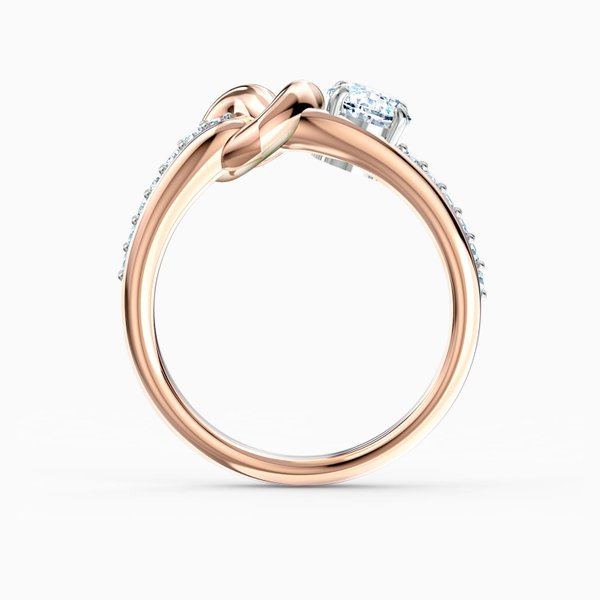 Swarovski Bicolor gyűrű szívvel és swarovski kristállyal 