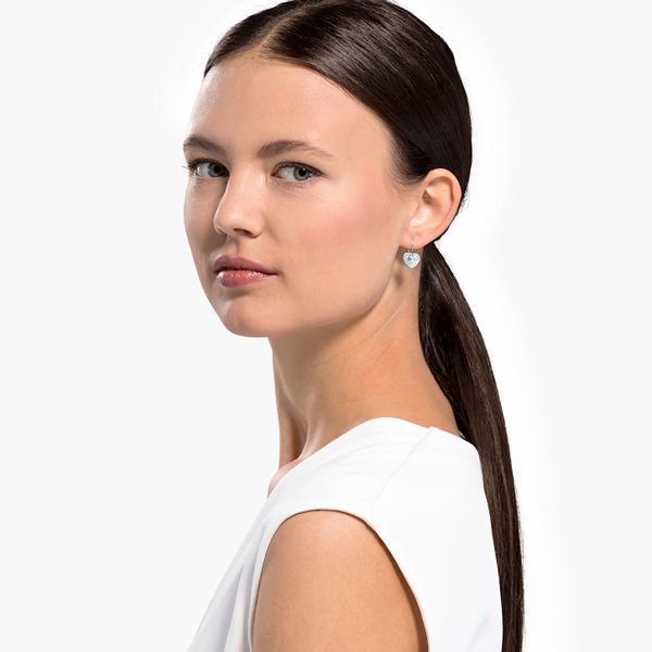 Swarovski Bella szív ezüst színű fülbevaló 5515191