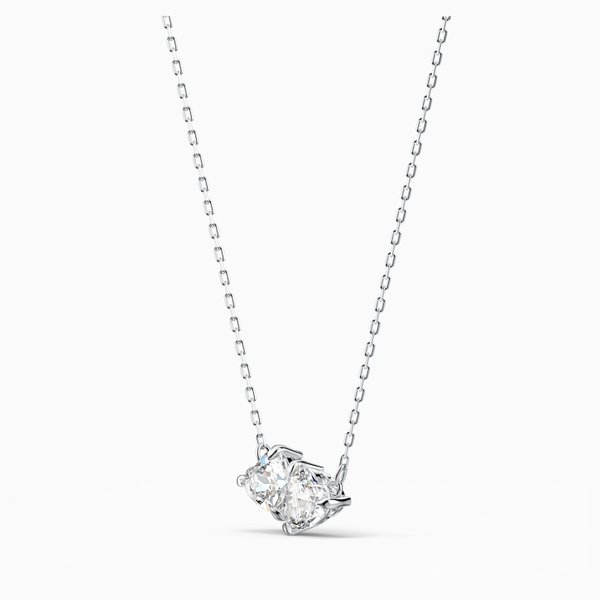 Swarovski Ezüst színű nyaklánc dupla szív kristállyal 5517117
