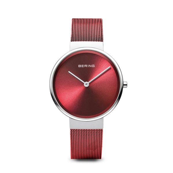 Bering Classic bordó ezüst női óra 14531-303