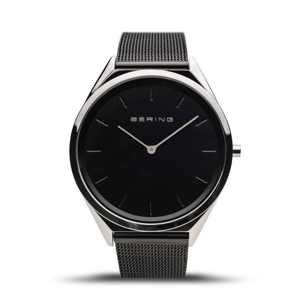 Bering Ultra slim fekete ezüst uniszex óra 17039-102