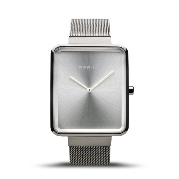 Bering Classic ezüst négyszögletes uniszex óra 14533-000