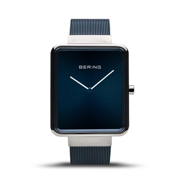 Bering Classic kék ezüst négyszögletes uniszex óra 14533-307