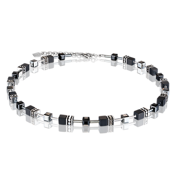 Coeur de Lion GeoCUBE fekete szürke nyaklánc 4018/10-1317