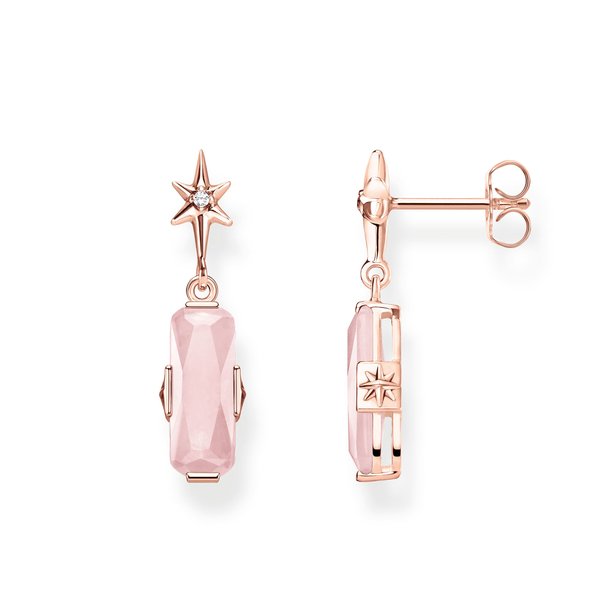 Thomas Sabo Csillag rozé fülbevaló hosszú rózsakvarccal H2107-417-9