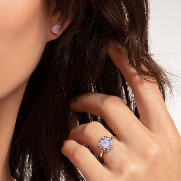 Thomas Sabo Ezüst gyűrű opálos rózsaszín kővel 