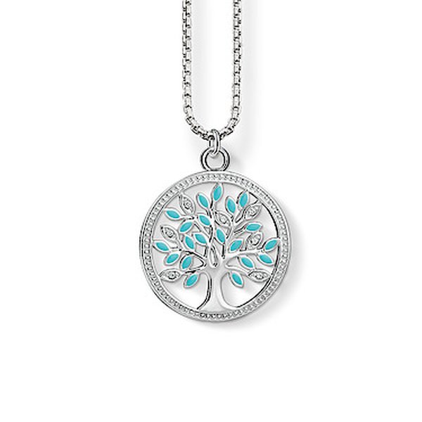 Thomas Sabo Családfa ezüst nyaklánc kék tűzzománccal SCKE150223