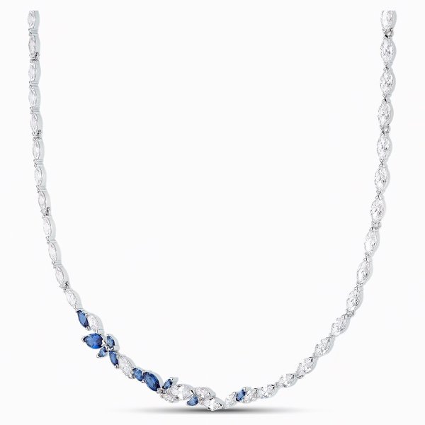 Swarovski Louison nyaklánc kék és fehér kristályokkal 5536547