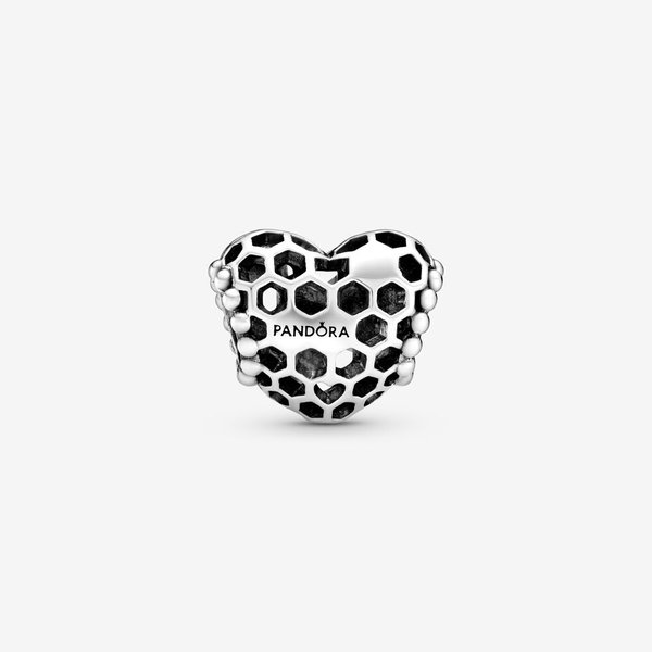 Pandora ékszer Bee happy méhsejt szív ezüst charm 798769C00