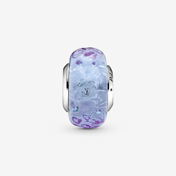 Pandora ékszer Hullámos színjátszó lila muránói üveg charm 798875C00