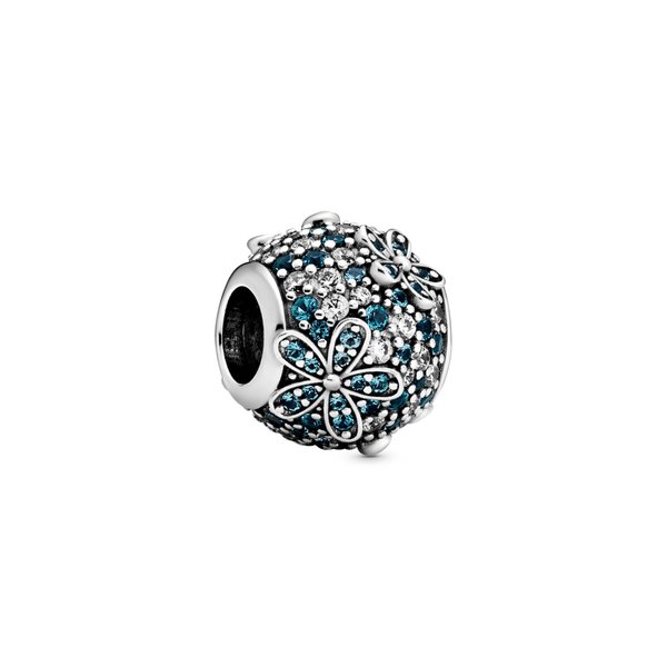 Pandora ékszer Zöld pávé százszorszép ezüst charm 798797C01