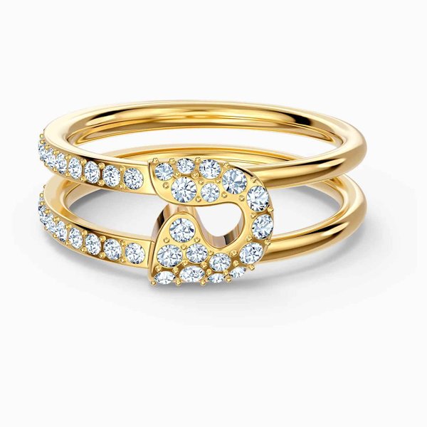 Swarovski Arany színű biztostű gyűrű 