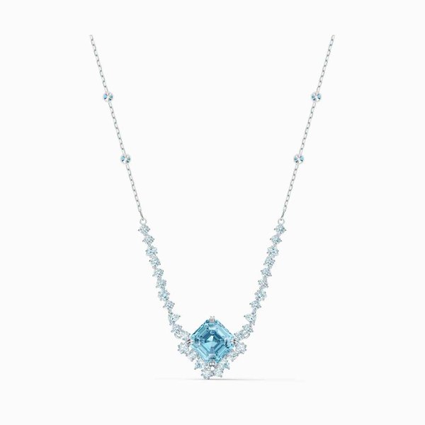 Swarovski Csillogó vízkék ezüst színű nyaklánc 5524137
