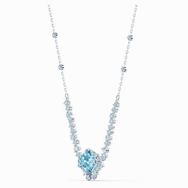 Swarovski Csillogó vízkék ezüst színű nyaklánc 5524137